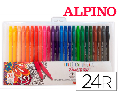 [155946] Rotulador alpino dual artist color experience estuche de 24unidades colores surtidos