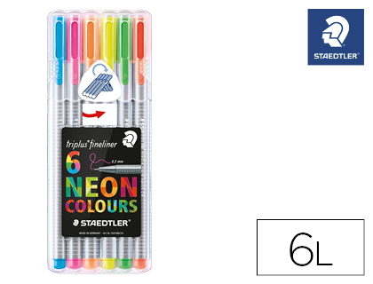 [153667] Rotulador staedtler triplus neon colours estuche de 6 unidades colores surtidos