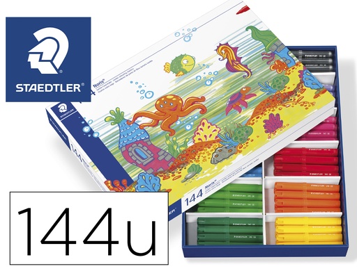 [152334] Rotulador staedtler color jumbo trazo 3 mm school pack de 144 unidades colores surtidos 12 x color