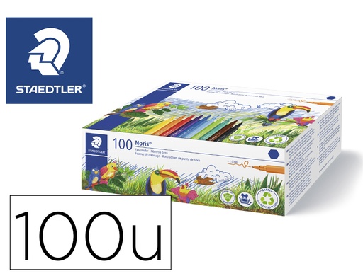 [152333] Rotulador staedtler noris 326 school pack de 100 unidades colores surtidos 10 x color