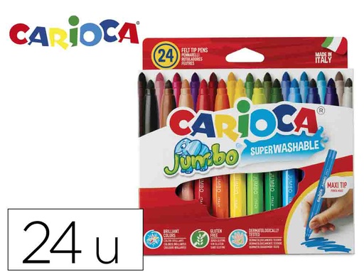 [97418] Rotulador carioca jumbo punta gruesa estuche de 24 unidades colores surtidos