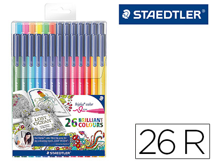 [79661] Rotuladores staedtler triplus color edicion johanna basford estuche plastico de 26 unidades colores surtidos