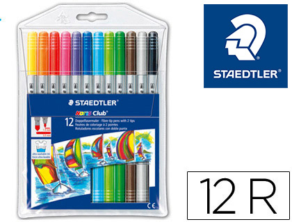 [52787] Rotulador staedtler noris club doble punta caja de 12 unidades colores surtidos