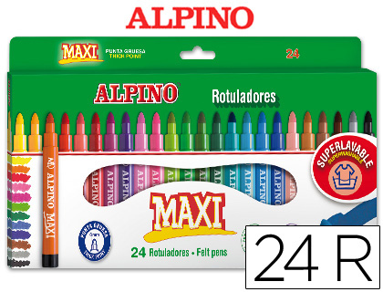 [36318] Rotulador alpino maxi caja de 24 colores surtidos