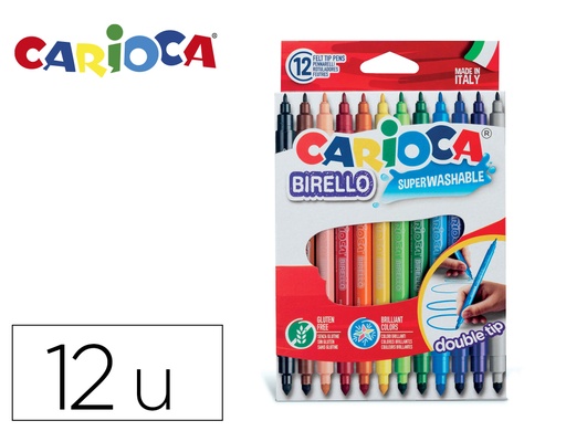 [35741] Rotulador carioca birello bipunta caja de 12 colores surtidos