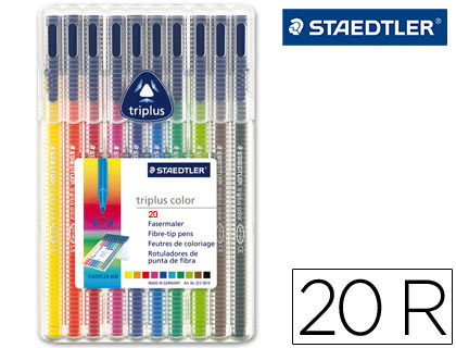 [33941] Rotulador staedtler triplus color 323 estuche de 20 unidades colores surtidos