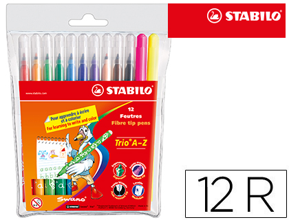 [28515] Rotulador stabilo trio a-z bolsa de 12 unidades colores surtidos