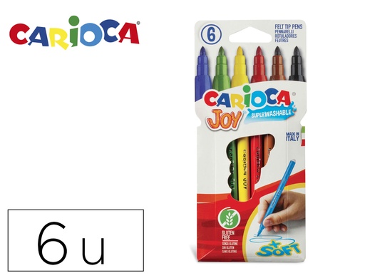 [13329] Rotulador carioca joy caja de 6 colores surtidos