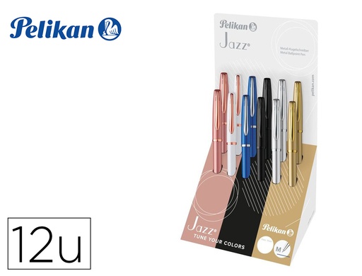 [171107] Boligrafo pelikan jazz noble elegance expositor de 12 unidades colores surtidos