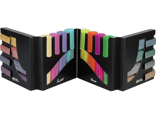 [170984] Rotulador faber fluorescente textliner 46 set escritorio de 16 unidades colores surtidos