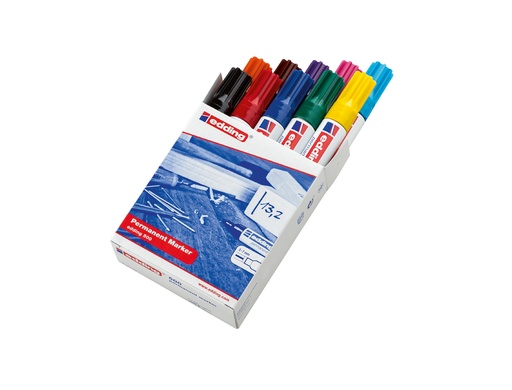 [170983] Rotulador edding marcador permanente 500 punta biselada 7 mm caja de 10 unidades colores surtidos