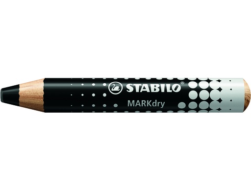 [170902] Lapiz marcador en seco stabilo markdry para pizarra blanca color negro caja de 5 unidades