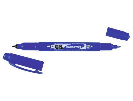 [170884] Rotulador tombow mono twin permanente doble punta fina y gruesa color azul