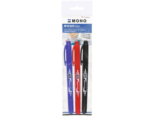 [170883] Rotulador tombow mono twin permanente doble punta fina y gruesa color negro