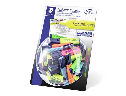 [170811] Rotulador staedtler textsurfer classic 364 fluorescente neon expositor de 100 unidades colores