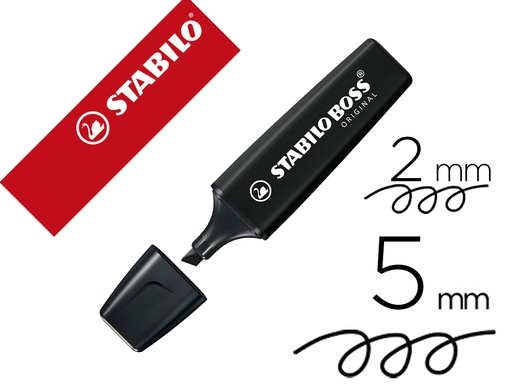 [169637] Rotulador stabilo boss pastel fluorescente nature colors negro