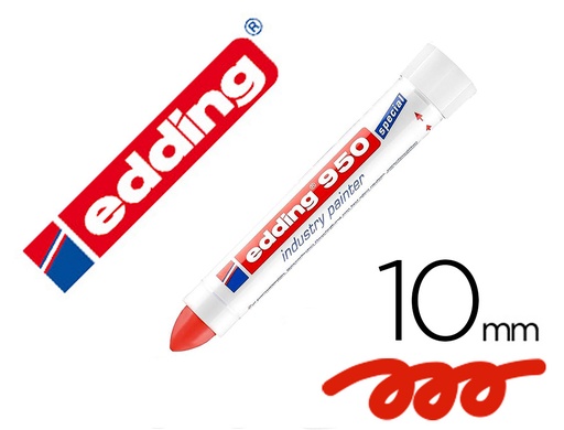 [169220] Marcador edding permanente 950 pasta opaca rojo punta redonda 10 mm para superficies oxidadas/rugosas