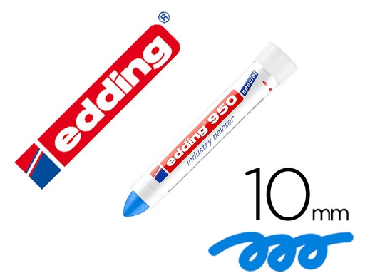 [169218] Marcador edding permanente 950 pasta opaca azul punta redonda 10 mm para superficies oxidadas/rugosas