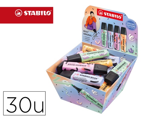 [167484] Rotulador stabilo boss fluorescente original pastel by ju schnee expositor de 30 unidades colores surtidos