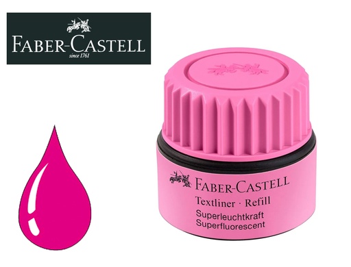[166023] Tinta rotulador faber castell textliner fluorescente 1549 con sistema capilar color rosa bote 30 ml
