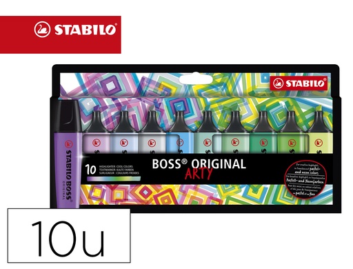 [165042] Rotulador stabilo boss fluorescente 70 arty line colores frios estuche carton de 10 unidades colores