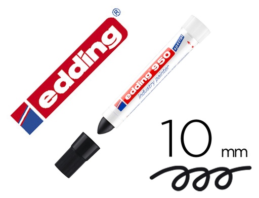 [164520] Marcador edding permanente 950 pasta opaca negra punta redonda 10 mm para superficies oxidadas/rugosas