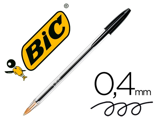 [163347] Boligrafo bic cristal original tinta negra bolsa de 5 unidades