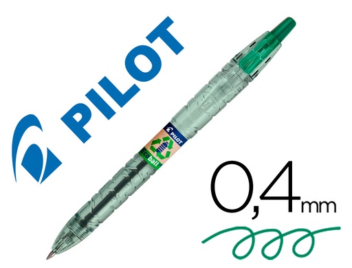 [162889] Boligrafo pilot ecoball plastico reciclado tinta aceite punta de bola 1 mm color verde