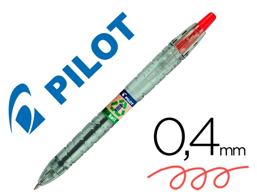 [162888] Boligrafo pilot ecoball plastico reciclado tinta aceite punta de bola 1 mm color rojo