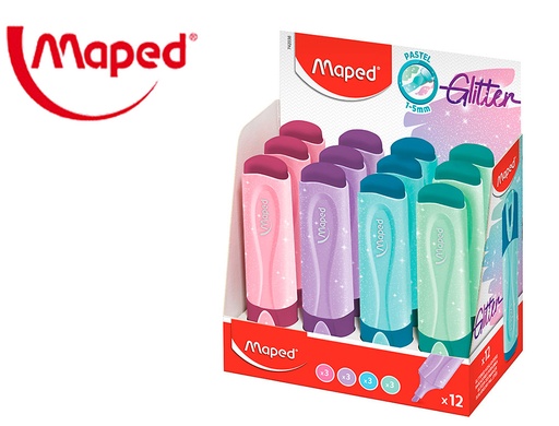 [162265] Rotulador maped fluorescente peps pastel con glitter colores surtidos