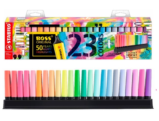 [161914] Rotulador stabilo boss fluorescente 70 deskset estuche de 23 unidades colores surtidos