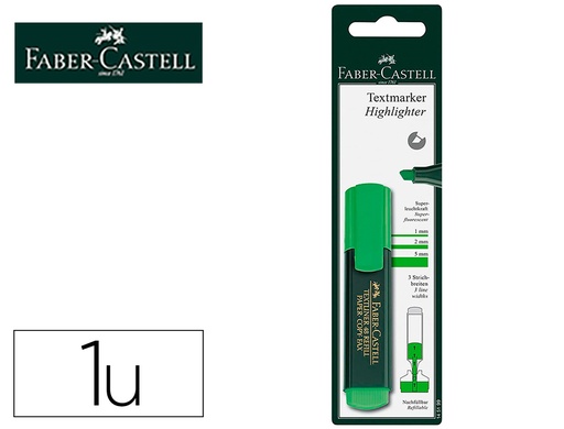 [161367] Rotulador faber castell fluorescente textliner 48-63 verde blister de 1 unidad