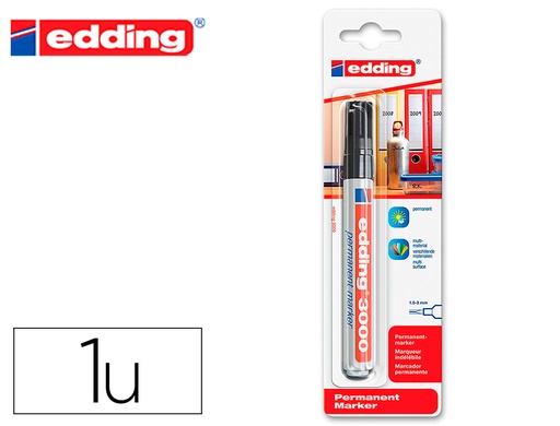 [161362] Rotulador edding marcador permanente 3000 negro n.1 punta redonda 1,5-3 mm blister de 1 unidad