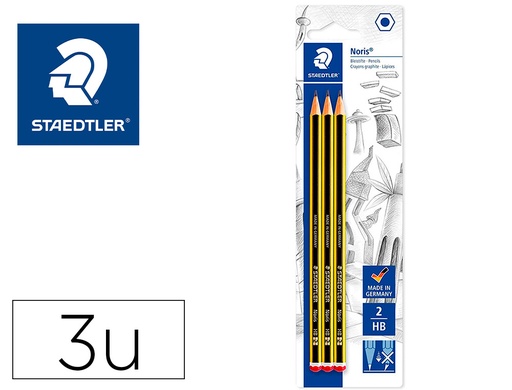 [161355] Lapices de grafito staedtler noris n.2 hb blister de 3 unidades
