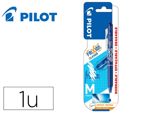 [161344] Boligrafo pilot frixion clicker borrable 0,7 mm punta media azul en blister