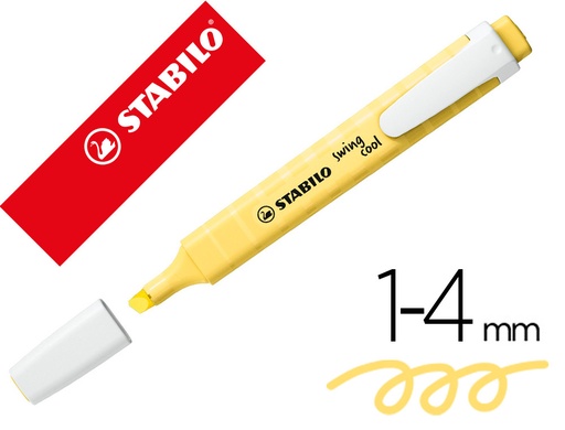[160471] Rotulador stabilo fluorescente fino swing cool pastel amarillo cremoso