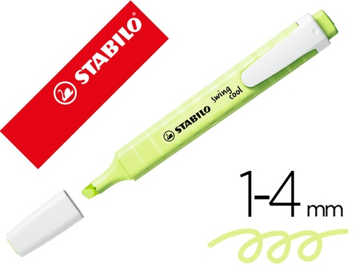 [160469] Rotulador stabilo fluorescente fino swing cool pastel chispa de lima