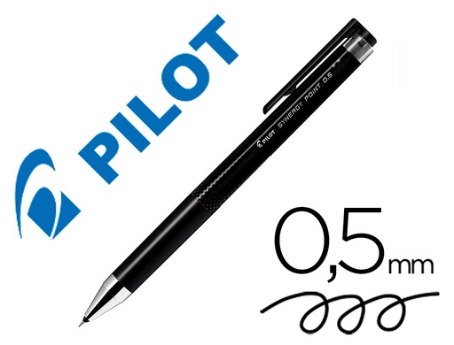 [159894] Boligrafo pilot synergy point retractil sujecion de caucho tinta gel 0,5 mm negro