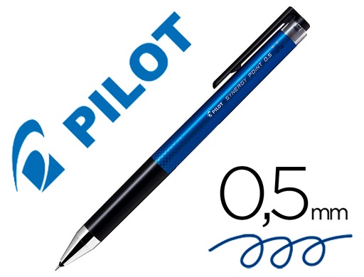 [159893] Boligrafo pilot synergy point retractil sujecion de caucho tinta gel 0,5 mm azul