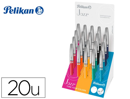 [159292] Boligrafo pelikan jazz classic collection expositor de 20 unidades colores surtidos