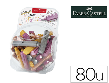 [156613] Rotulador faber fluorescente texliner 46 color metalico bombonera 80 unidades colores surtidos