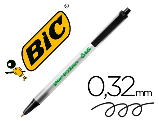 [155823] Boligrafo bic ecolutions clic stic negro