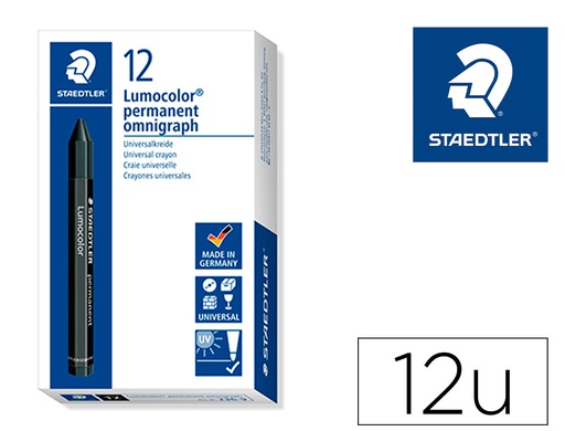 [155380] Cera staedtler para marcar negro lumocolor permanente omnigraph 236 caja de 12 unidades