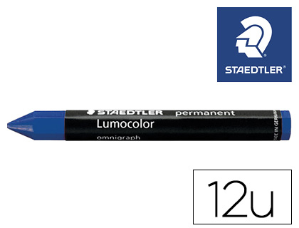 [155379] Cera staedtler para marcar azul lumocolor permanente omnigraph 236 caja de 12 unidades