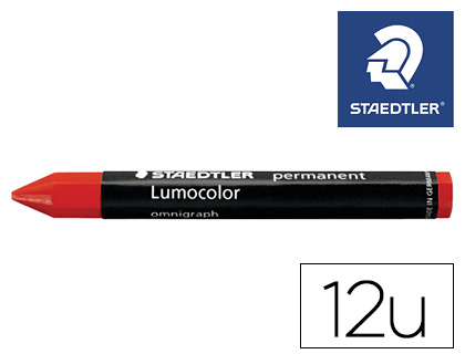 [155378] Cera staedtler para marcar rojo lumocolor permanente omnigraph 236 caja de 12 unidades