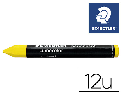 [155377] Cera staedtler para marcar amarillo lumocolor permanente omnigraph 236 caja de 12 unidades