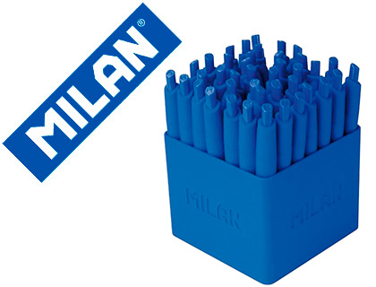 [155371] Boligrafo milan p1 expositor retractil 1 mm touch mini azul expositor de 40 unidades