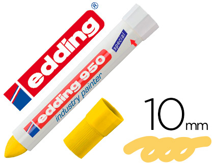 [154395] Marcador edding permanente 950 pasta opaca amarilla punta redonda 10 mm para superficies oxidadas o