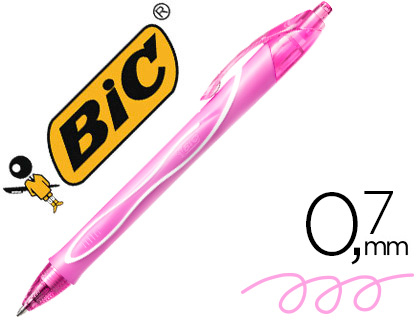 [153776] Boligrafo bic gelocity quick dry retractil tinta gel rosa punta de 0,7 mm
