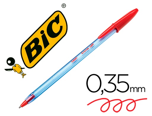 [153772] Boligrafo bic cristal soft rojo punta de 1,2 mm
